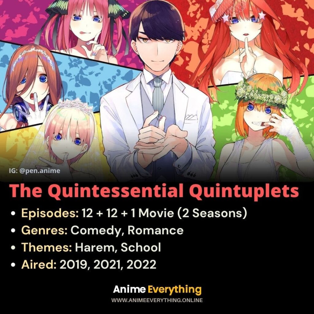 The Quintessential Quintuplets - rom com harém anime