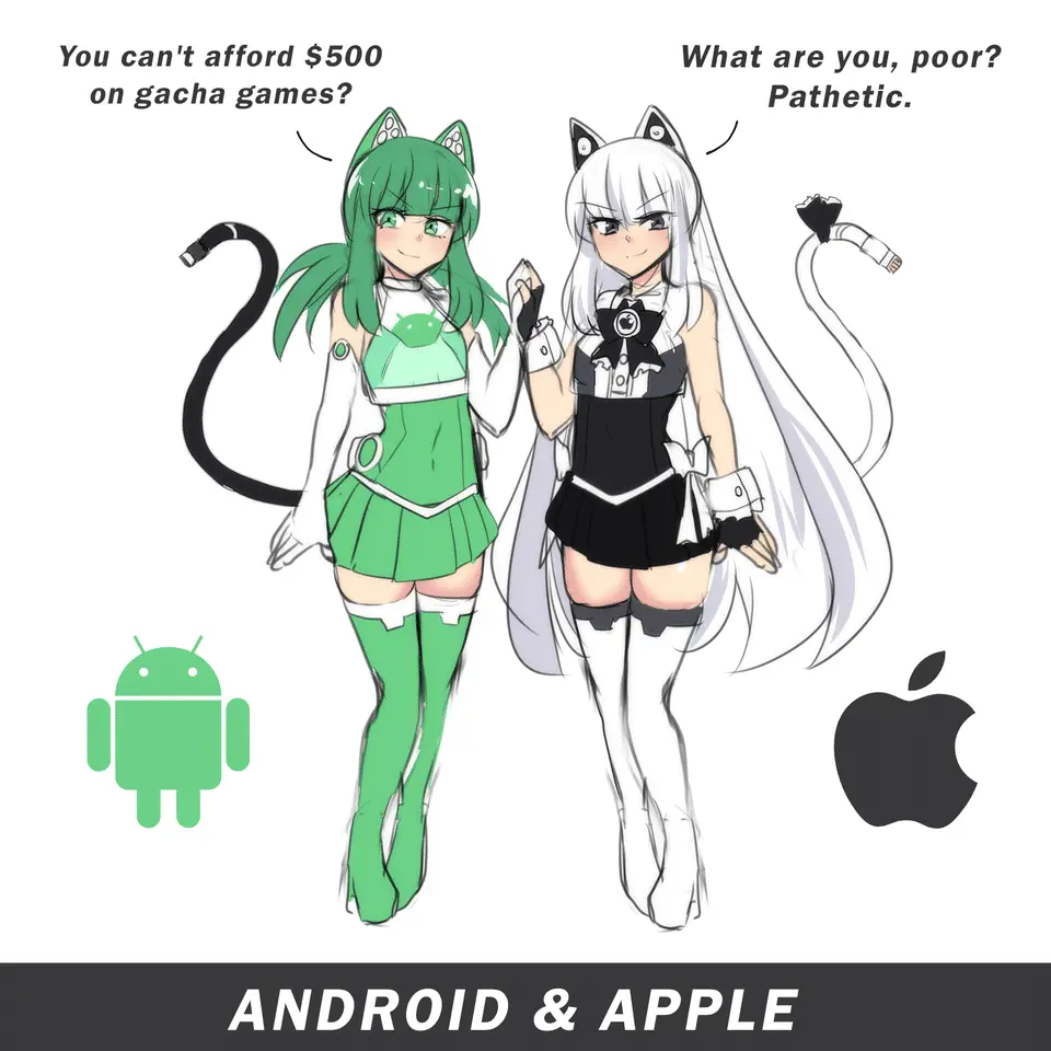 Moemorphisme - apple chan et android chan