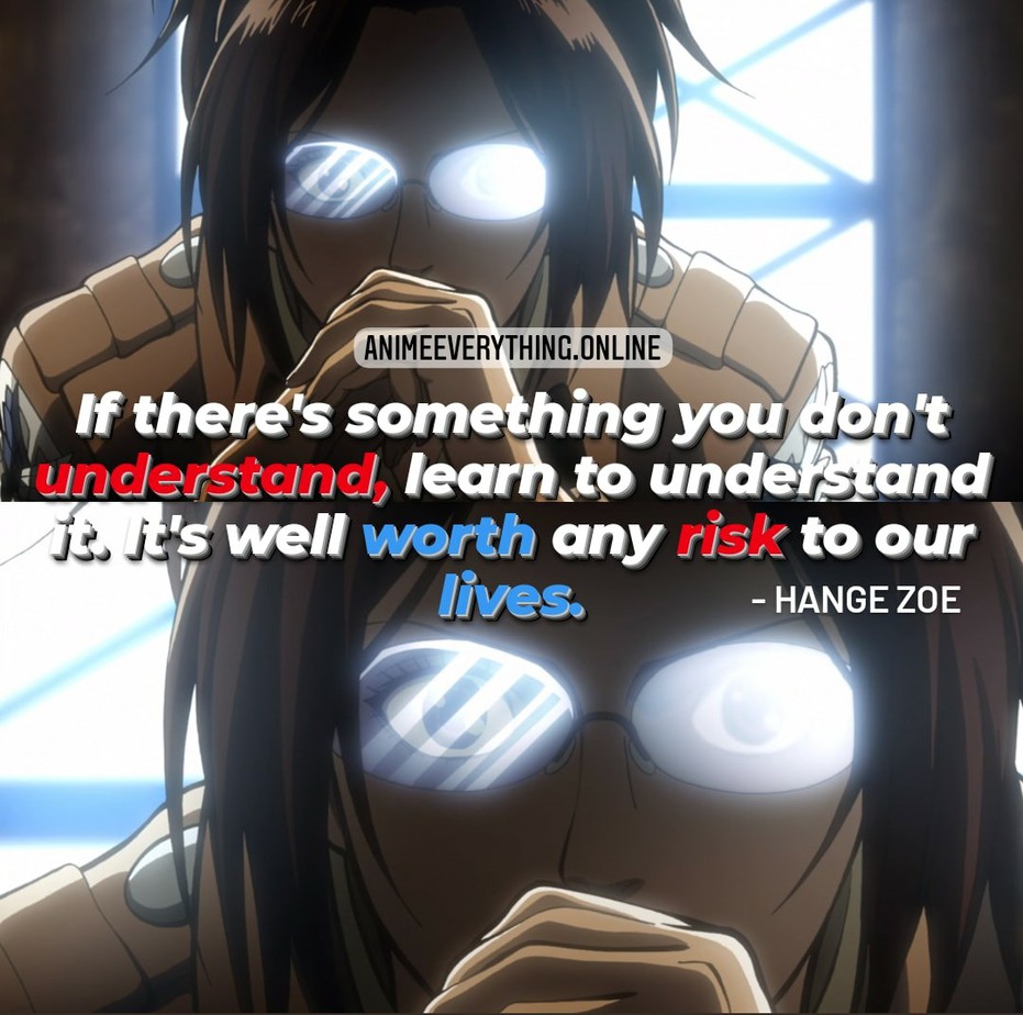 Frases de Ataque a los titanes Hange Zoe