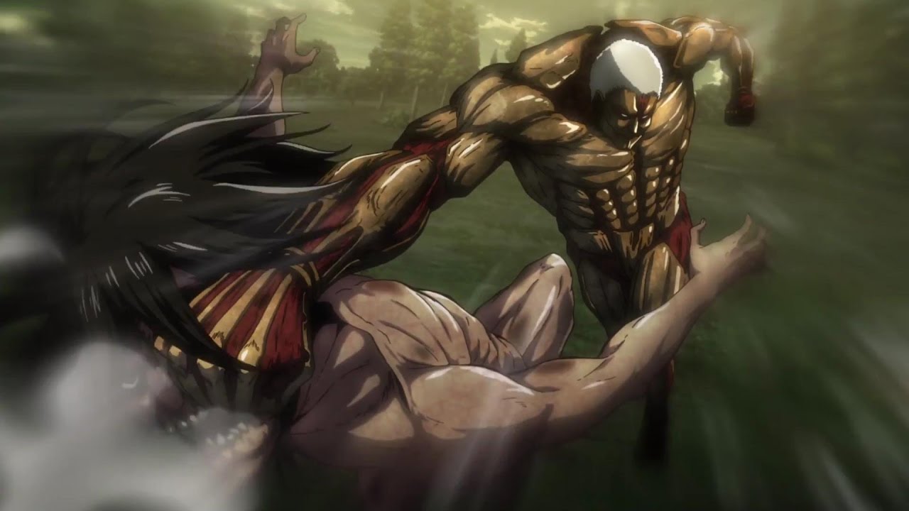 best anime fight - eren vs armored titan