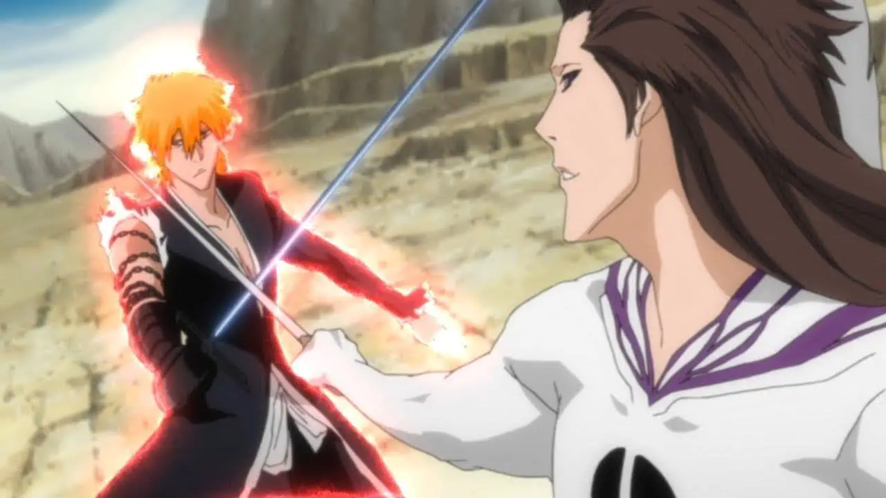 Ichigo vs Aizen  anime fight