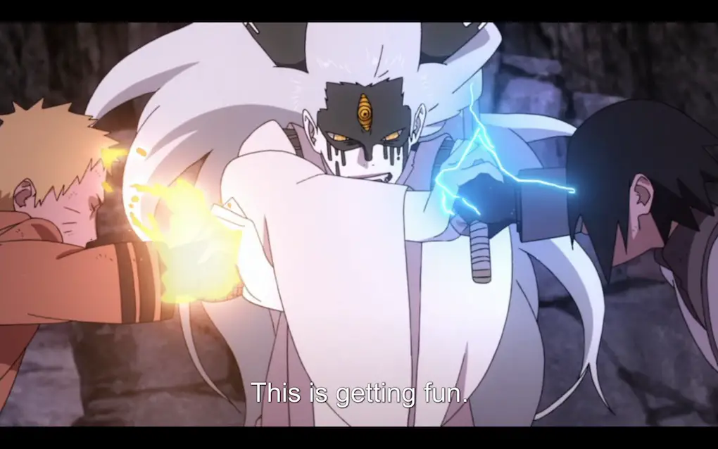 Anime-Kampf - Naruto und Sasuke gegen Momoshiki