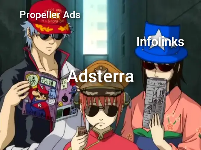 Comparação de rede de anúncios - Adsterra x Propeller x Infolinks