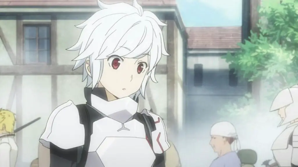 Cute anime boy with white hair