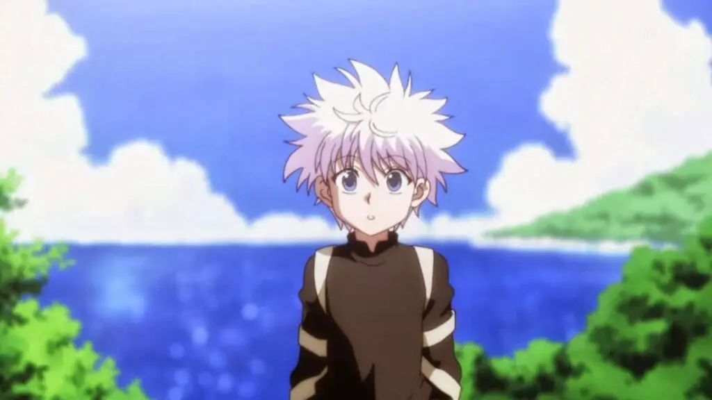 white haired anime boy