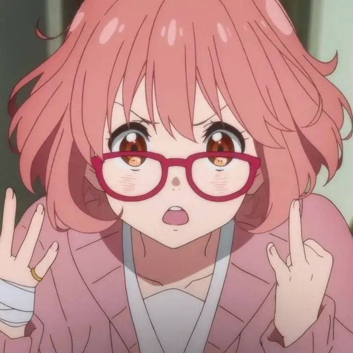 Mirai Kuriyama - linda chica anime con gafas