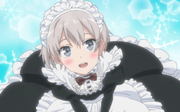 Saika Totsuka in costume da cameriera - cameriere femboy