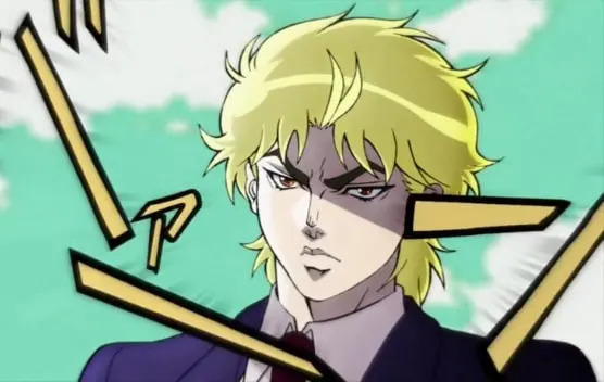 pose ameaçadora de dio brando