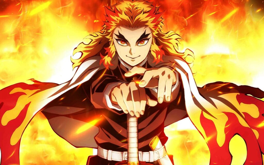 Kyojuro Rengoku - usuários de fogo populares em anime