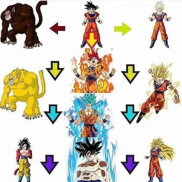 Goku todas as formas