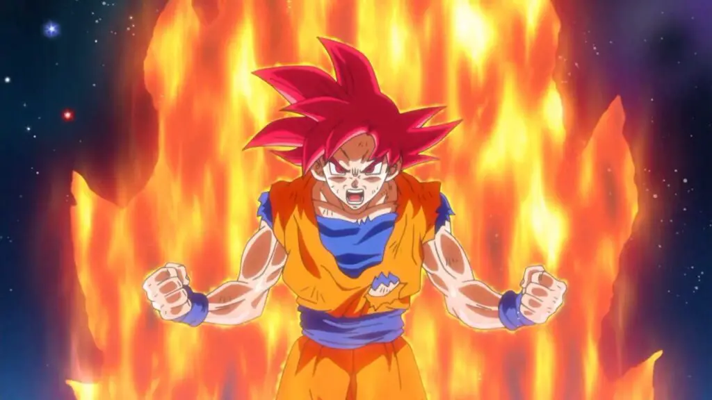Super Saiyan Dios transformación Goku