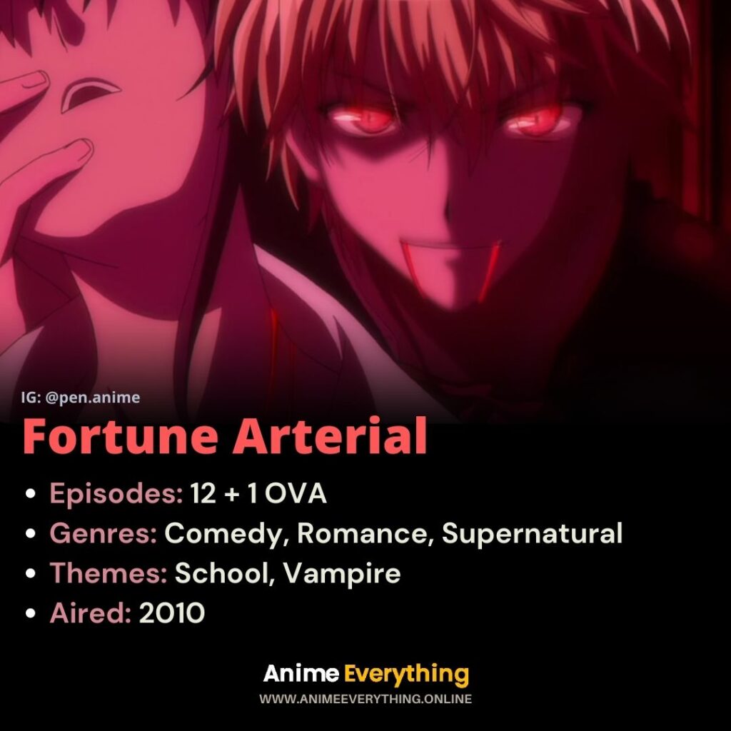 Fortune Arterial - anime romántico con vampiros