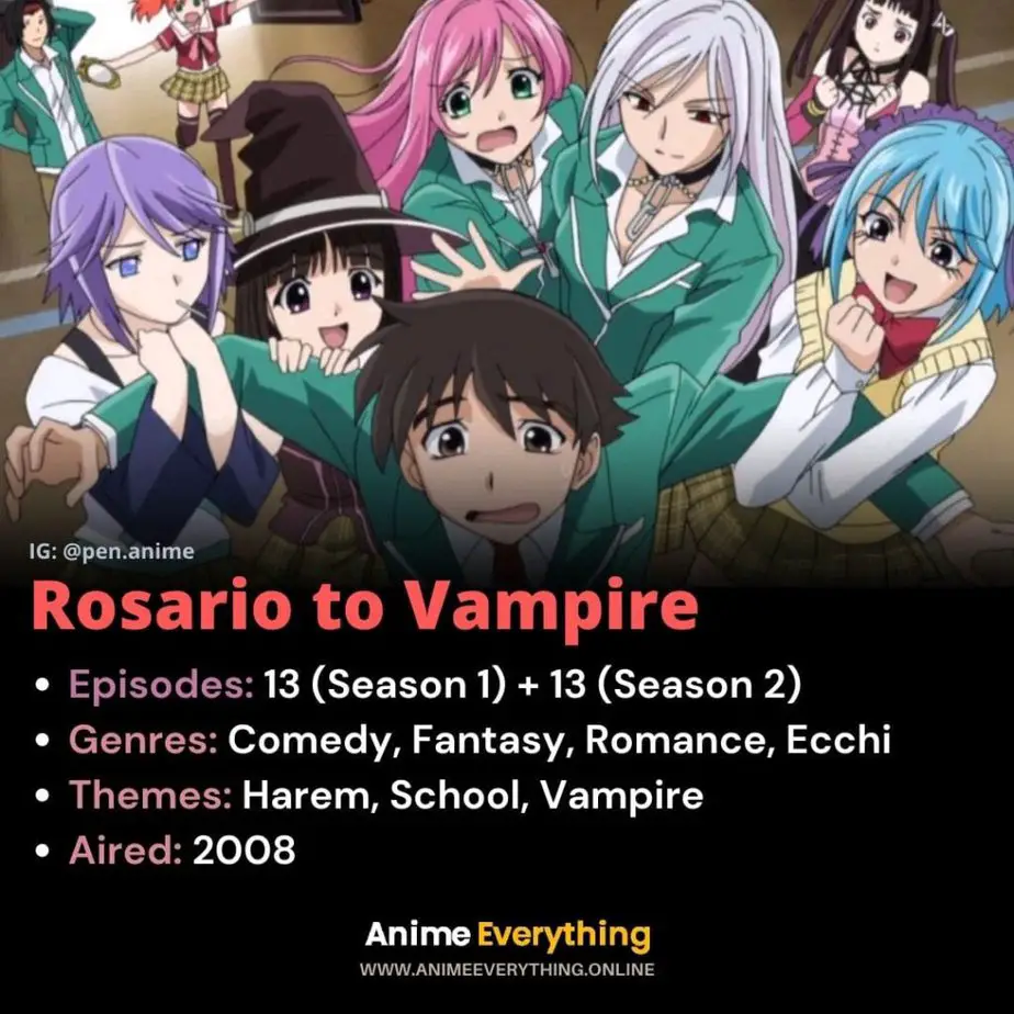 Rosario to Vampire - anime de harem avec des filles monstres