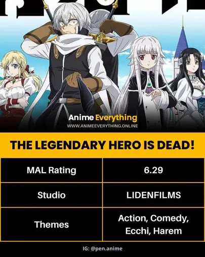 O herói lendário está morto! - Novo Harém Anime de 2023
