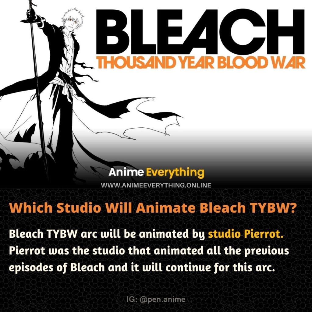 bleach tybw animation studio