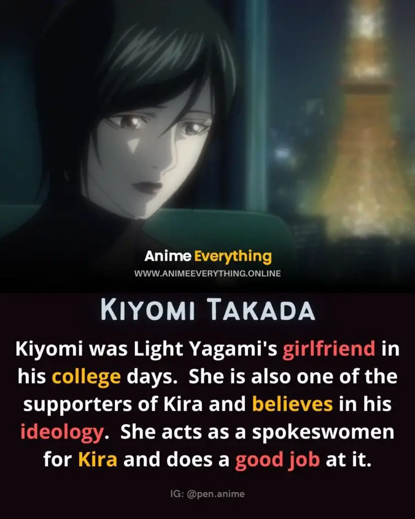 kiyomi takada - personaggi femminili della nota di morte