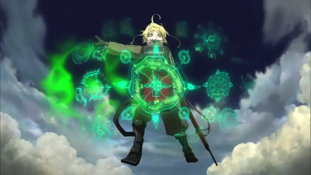 Saga of Tanya the Evil - anime con círculos mágicos