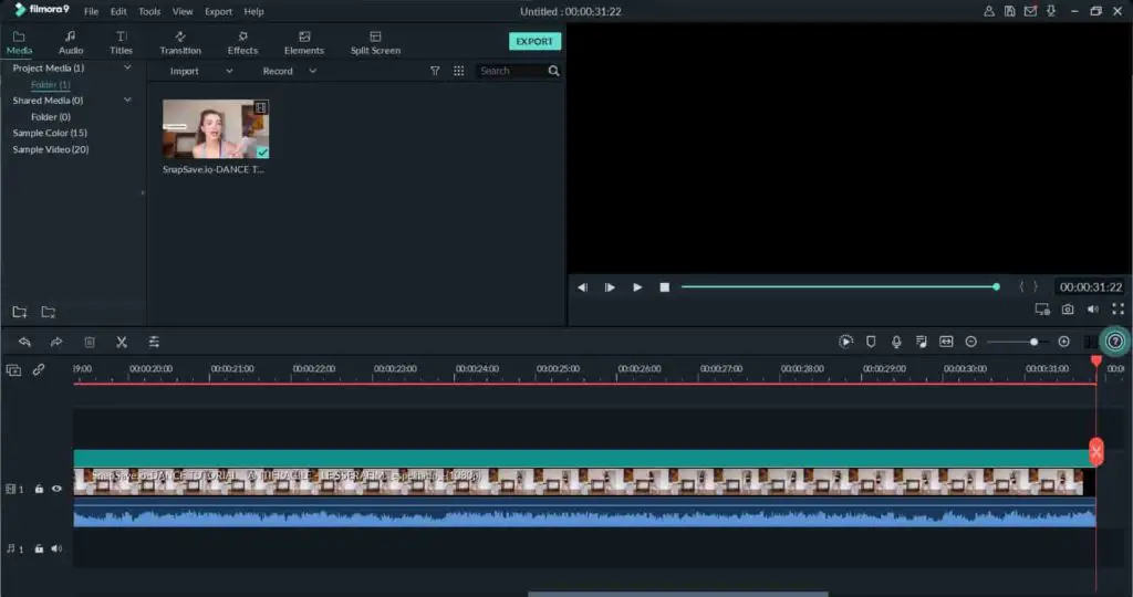Editing video on Wondershare Filmora