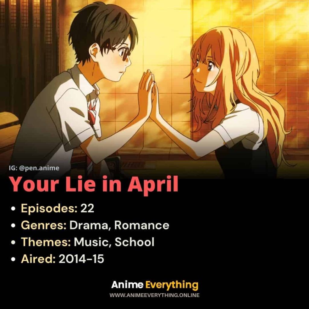 Tu mentira en abril - anime romántico