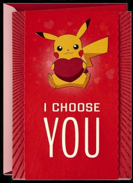 pikachu valentines card