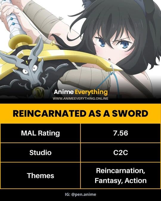 Reincarnated As A Sword - isekai anime with female mc