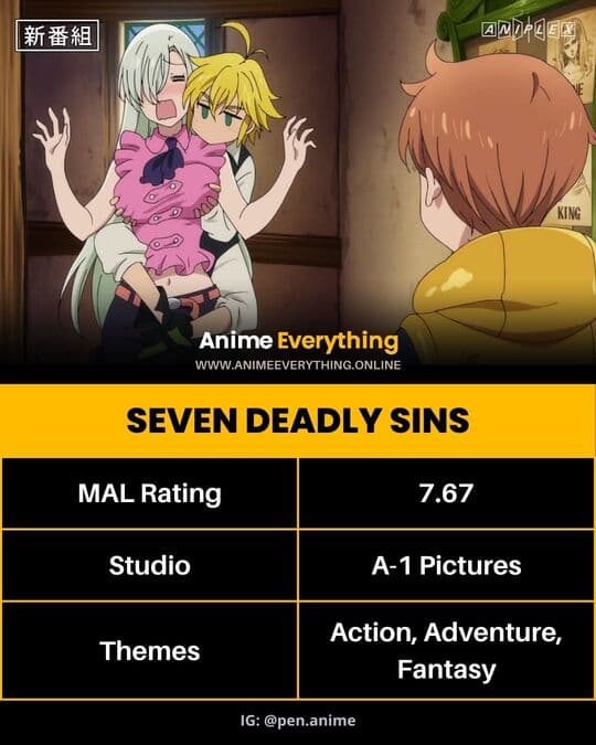 Seven Deadly Sins - best ecchi anime on netflix