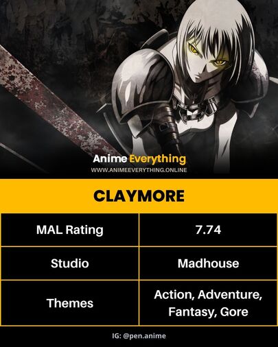 Claymore – bester Anime wie Hell's Paradise