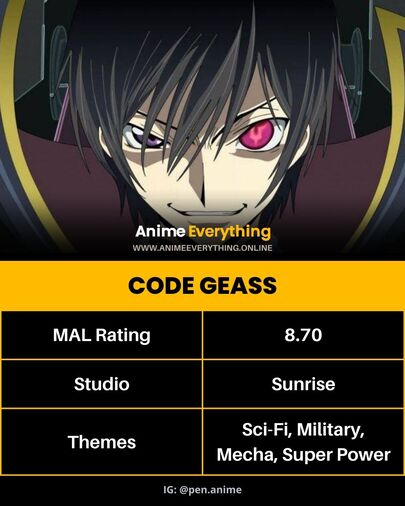 Code Geass - Anime avec trahison et vengeance