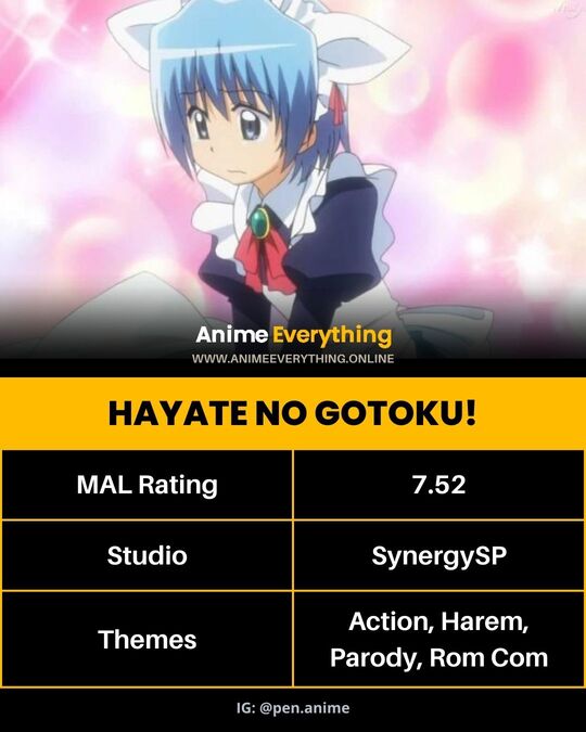 Hayate no Gotoku! - melhor anime onde o mc é uma armadilha