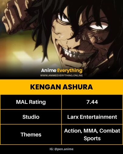 Kengan Ashura - Anime con asesinato y venganza