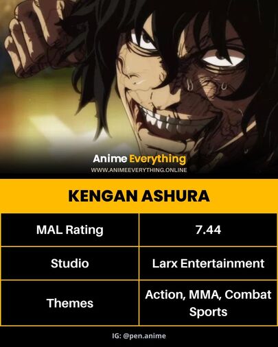 Kengan Ashura - Anime avec meurtre et vengeance