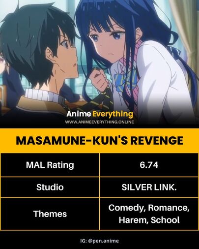 Masamune-kun no Revenge - Anime avec vengeance et romance