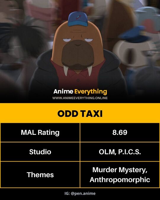 Odd Taxi - anime like oshi no ko