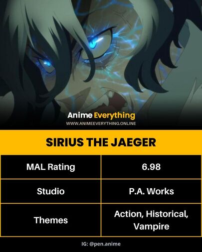 Sirius the Jaeger - Anime con asesinato y venganza