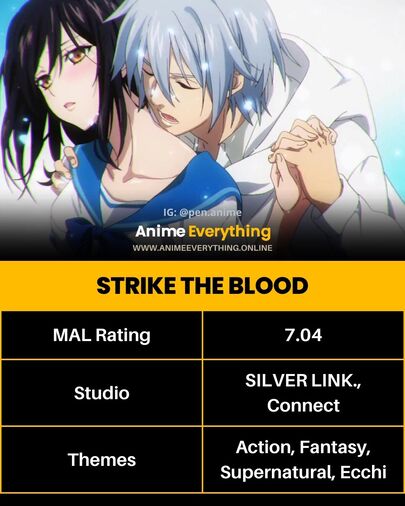 Strike the blood - meilleur anime similaire à la série monogatari