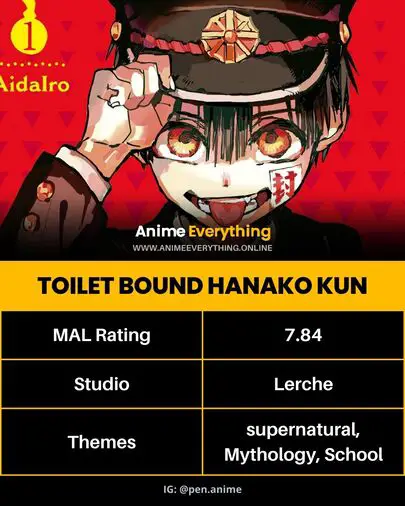 Toilet Bound Hanako Kun - melhor série de anime como monogatari